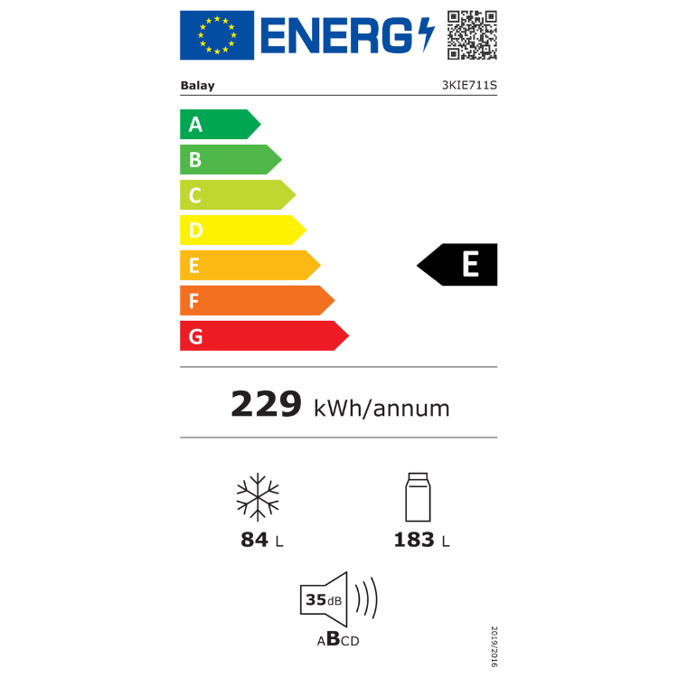 Frigorífico Combinado de Encastre Balay 3KIE711S 267L