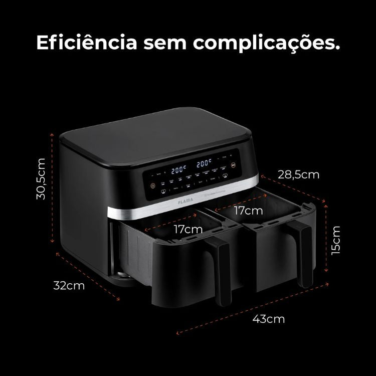 Fritadeira Flama Air Fryer 671FL 11L 3040W Preto