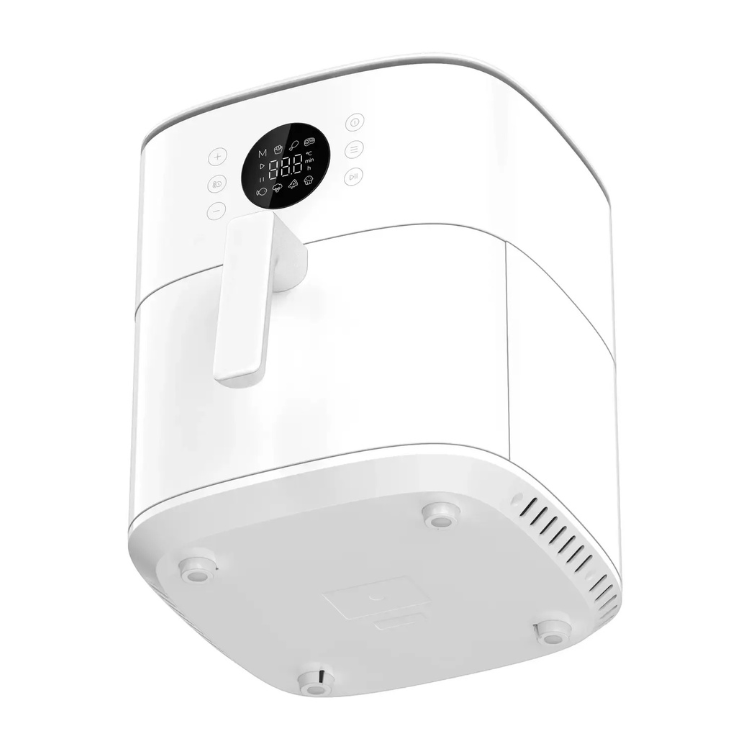 White Xiaomi air fryer with digital display and handle.