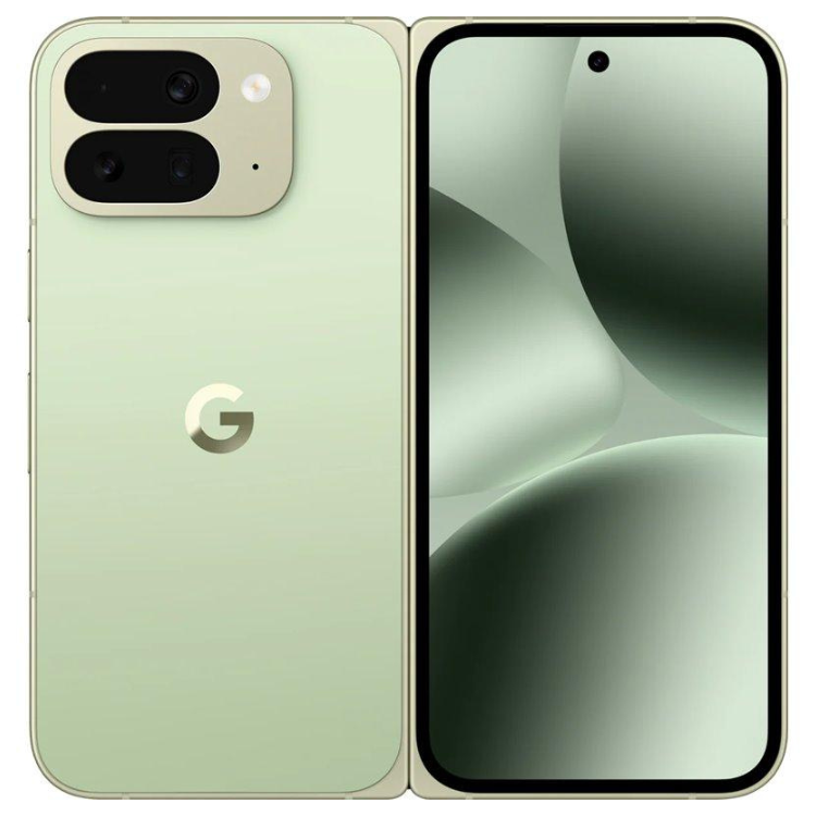 Google Pixel 10 Pro Fold 5G Jade, smartphone dobrável com 2 câmeras traseiras e ecrã de 6.3 polegadas.