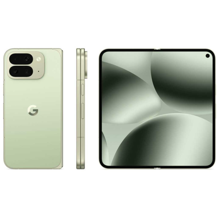 Google Pixel 10 Pro Fold 5G Jade, smartphone dobrável, 6.3 polegadas, 16GB/256GB, câmaras duplas, cor verde claro.