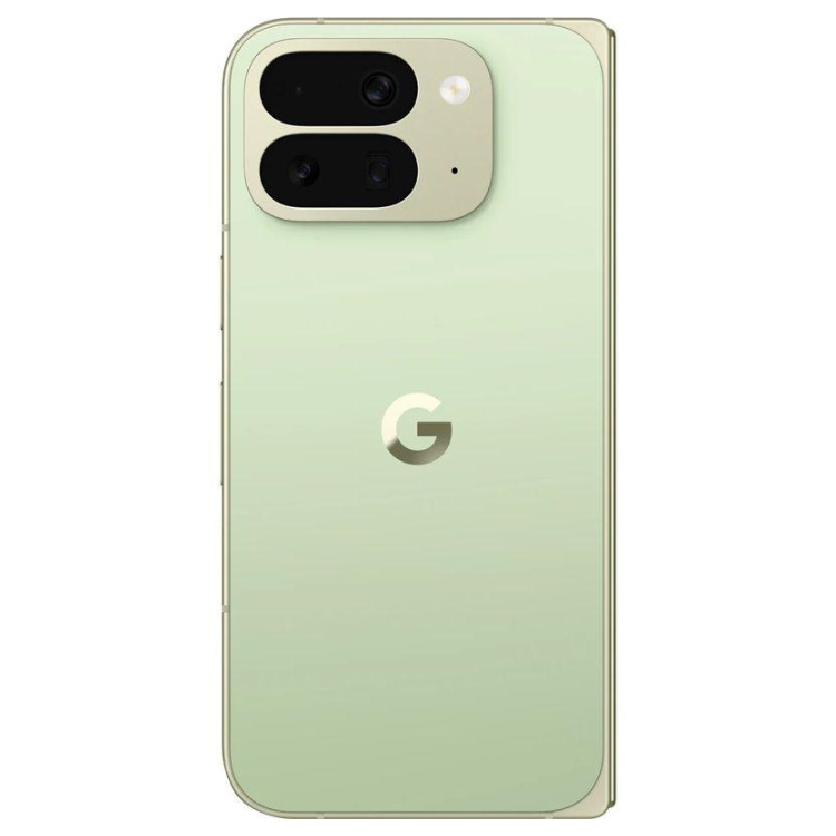 Google Pixel 10 Pro Fold 5G Jade, smartphone dobrável com 2 câmaras traseiras e logotipo G.