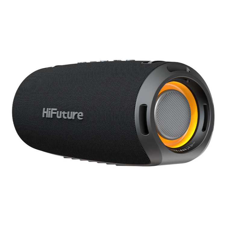 Black HiFuture Gravity 45W portable wireless speaker with orange accent.