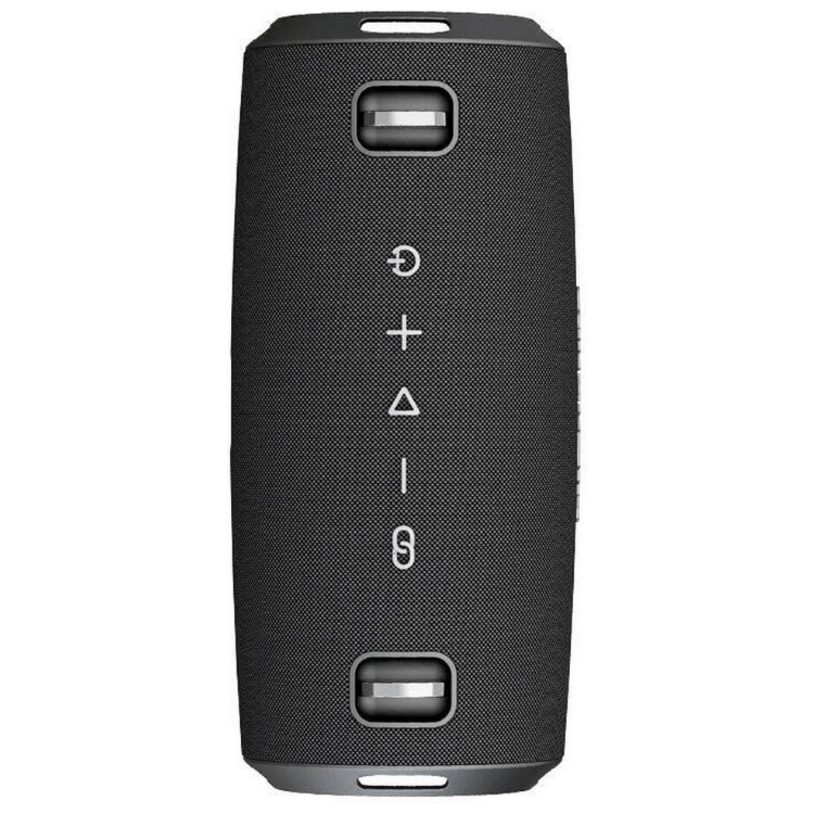 Black portable Bluetooth speaker, HiFuture Gravity 45W, with buttons and grills.