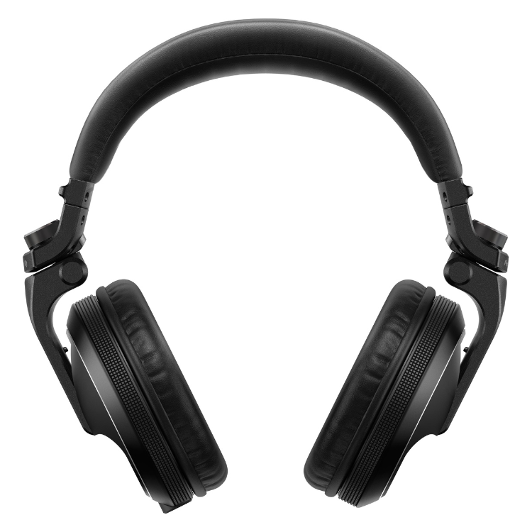 Black Pioneer DJ HDJ-X5-K headphones with cushioned earcups and headband.