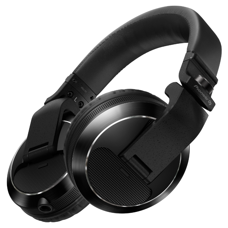 Black Pioneer DJ HDJ-X7-K headphones with adjustable headband and ear cushions.