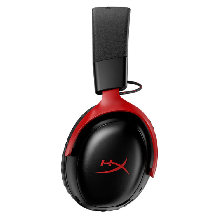 HyperX Cloud III S Wireless gaming headset, black and red.