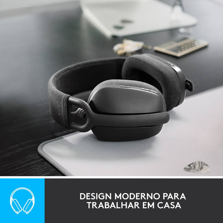 Headset Logitech Zone Vibe 100 Wireless Gaming Preto