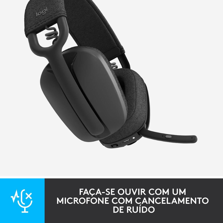 Headset Logitech Zone Vibe 100 Wireless Gaming Preto