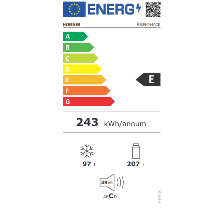 Frigorífico Combinado Hisense RB390N4ACE 304L Inox