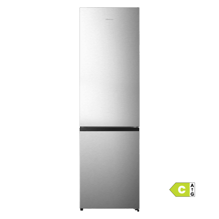 Hisense inox combined fridge 336L, A++ energy class.