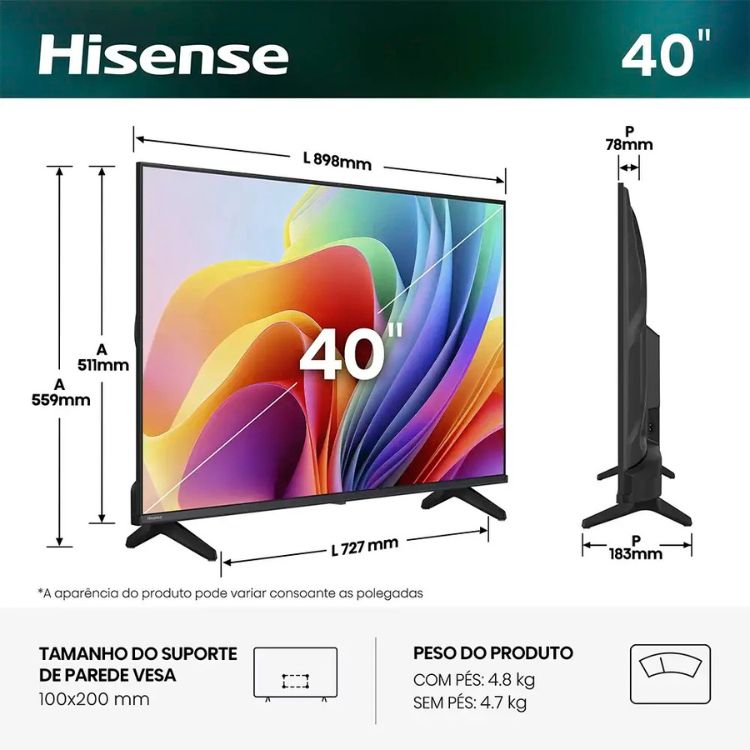 Hisense A4S 2026 Smart TV LED FHD 40 Zoll
