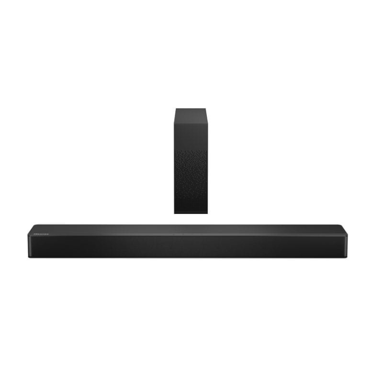 Hisense 2.1 soundbar system, 240W, black, with separate subwoofer.