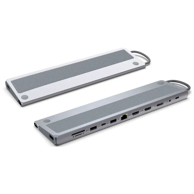 Ewent EW1150 USB-C 12-in-1 Hub Grau