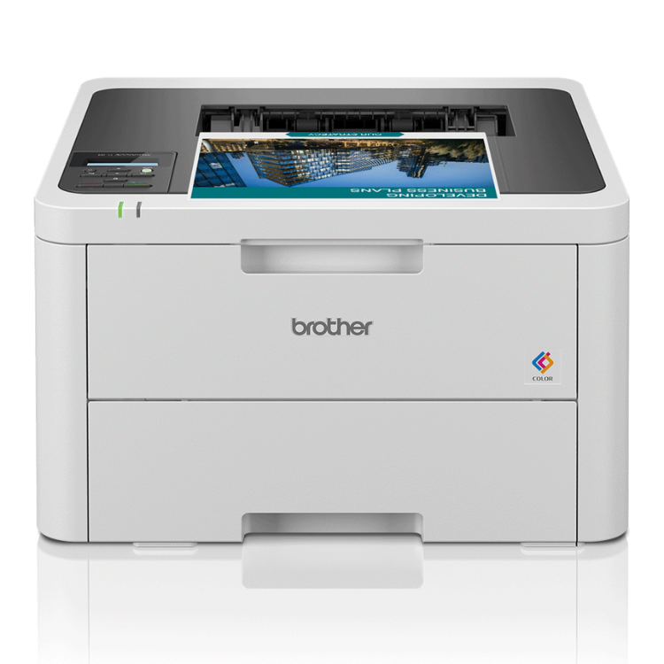 Brother HL-L3220CW white color laser printer with LED, Wi-Fi, and color logo.