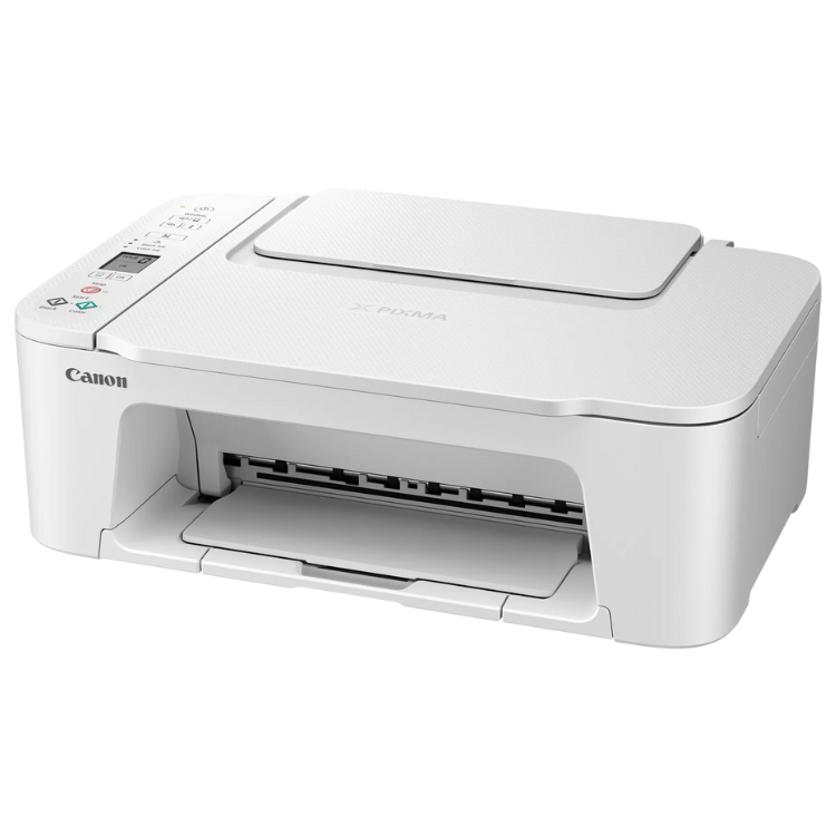 Canon PIXMA TS3751i white inkjet multifunction printer with Wi-Fi.