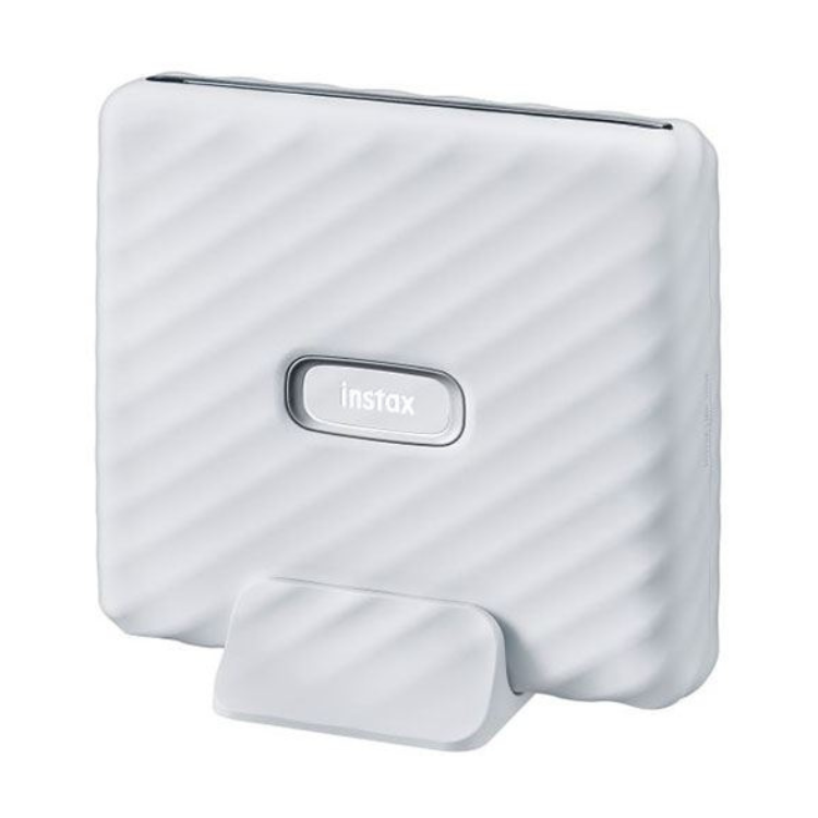 Fujifilm Instax Link Wide printer, white, Instax logo centered.