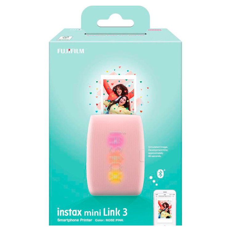 Fujifilm Instax Mini Link 3 pink portable smartphone printer box
