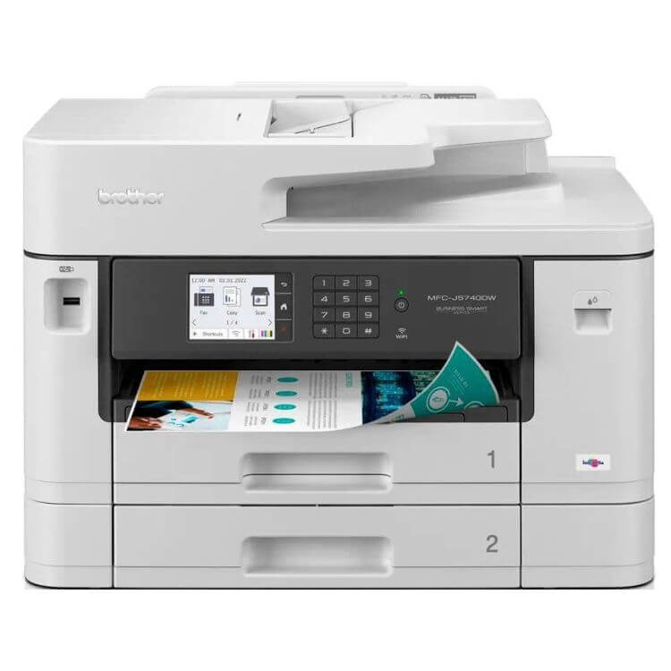Impressora Multifunções Brother MFCJ-5740DW Jato de Tinta A3 Duplex Wi-Fi Fax