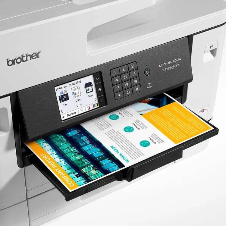 Impressora Multifunções Brother MFCJ-5740DW Jato de Tinta A3 Duplex Wi-Fi Fax