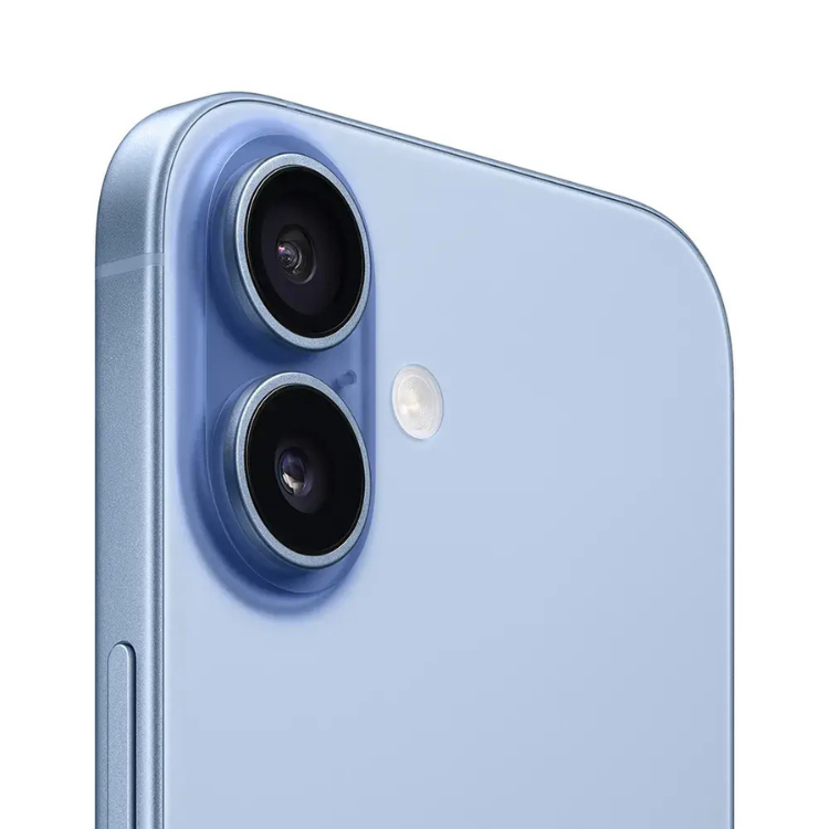 iPhone 17, 256GB, Azul, smartphone com câmaras duplas na parte de trás.