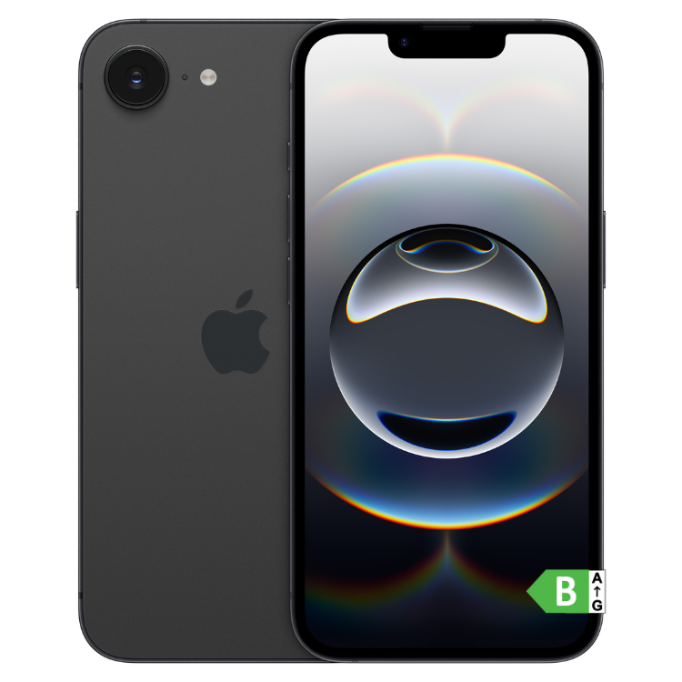 iPhone 16e 128GB Preto, smartphone Apple com ecrã touchscreen e processador Apple A16 Bionic.
