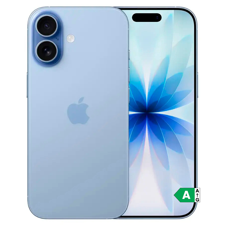 iPhone 17, 256GB, Azul, smartphone Apple com câmaras duplas e ecrã touchscreen.