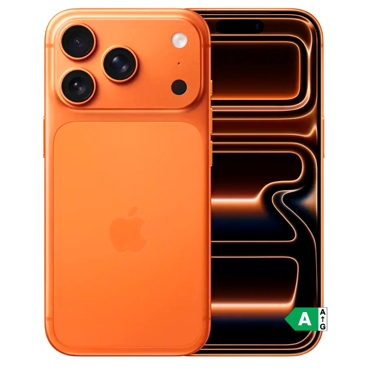 iPhone 17 Pro 512GB Laranja, smartphone Apple com ecrã OLED, processador A19, câmaras triplas, bateria 4500mAh.