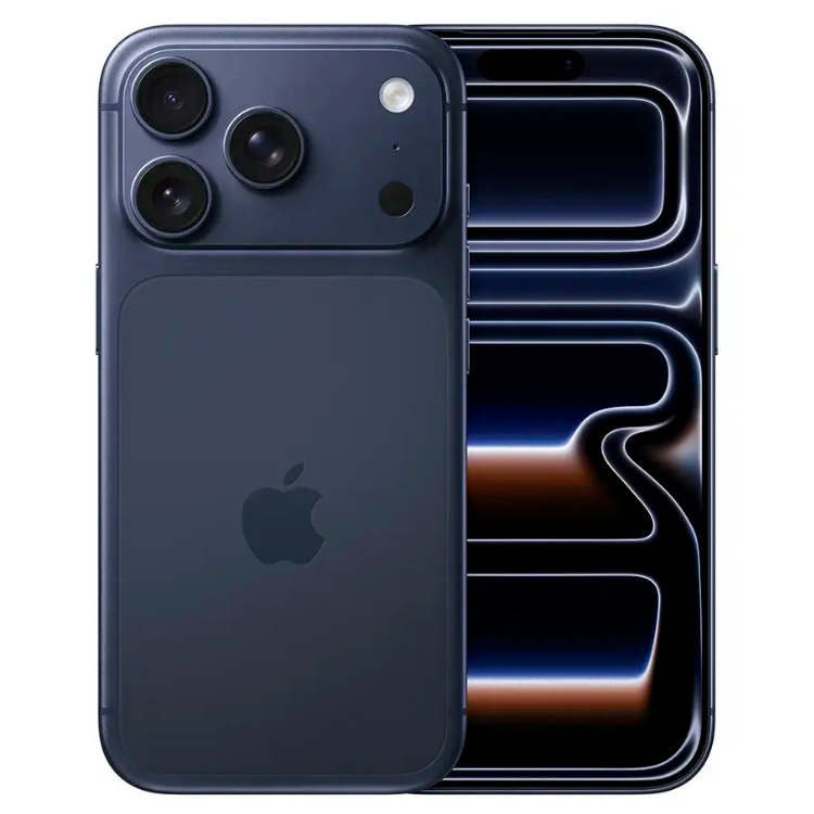 iPhone 17 Pro, 256GB, azul, ecrã OLED, processador A17 Bionic, câmaras triplas, bateria 4500mAh.