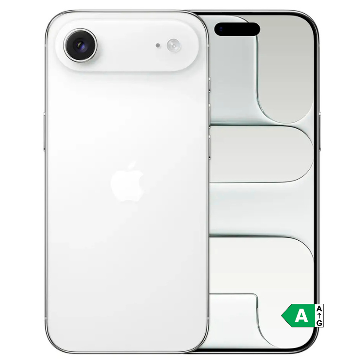 iPhone branco 256GB, vista frontal e traseira, marca Apple, câmera e ecrã.