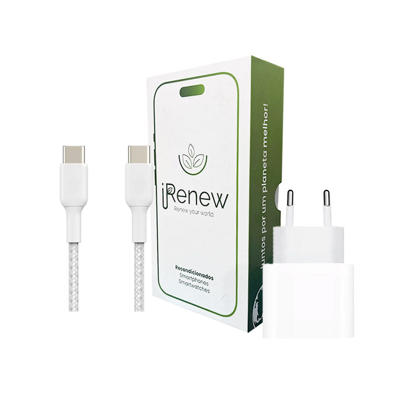 Caixa Smartphone iRenew (Carregador 20W + Cabo Type-C)