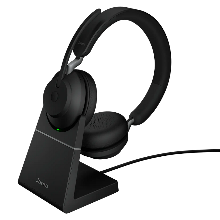 Headset Jabra Evolve2 65 Link390a Stereo + Base Preto