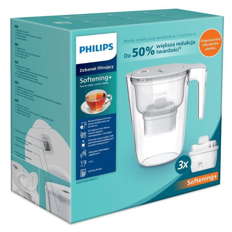 Jarro de Água Philips AWP2943WHT3 Cal+ 3 Cartuchos 1.1L