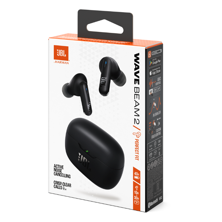 Auriculares Bluetooth JBL Wave Beam 2 ANC TWS Preto