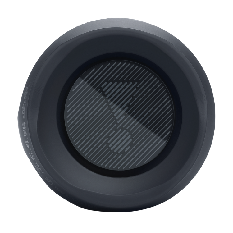 Black JBL Flip Essential 2 portable Bluetooth speaker, round with textured grill.