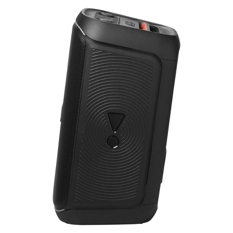 Black JBL PartyBox Club 120 portable speaker with buttons and mesh grille.