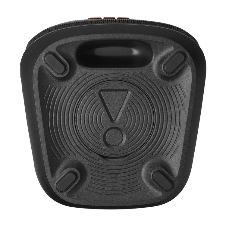 Black JBL PartyBox Club 120 speaker bottom view.