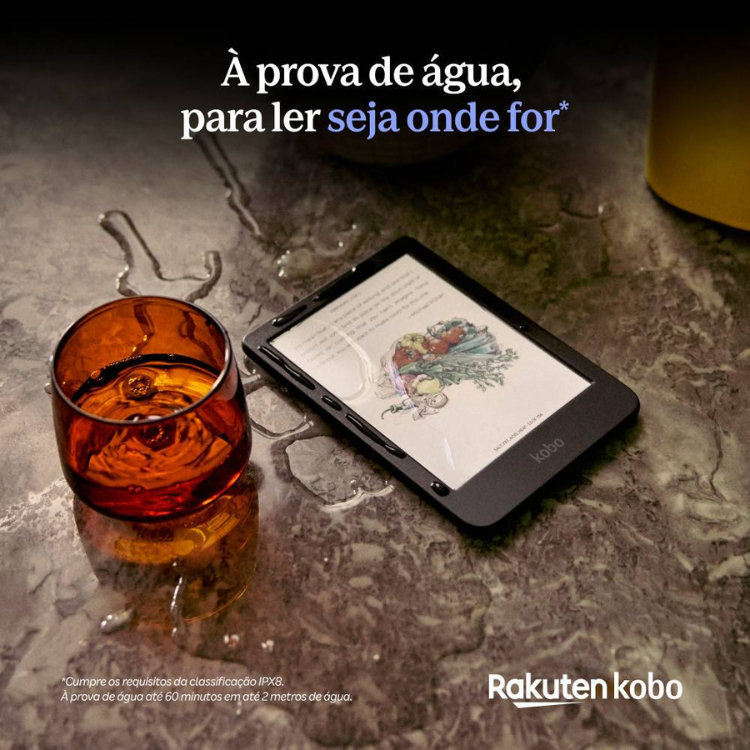eReader Kobo Clara Colour, 6 polegadas, 16GB, Wi-Fi, Branco.