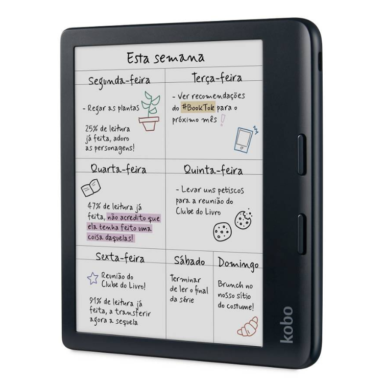 eReader Kobo Libra Colour 7 polegadas 32GB Wi-Fi preto
