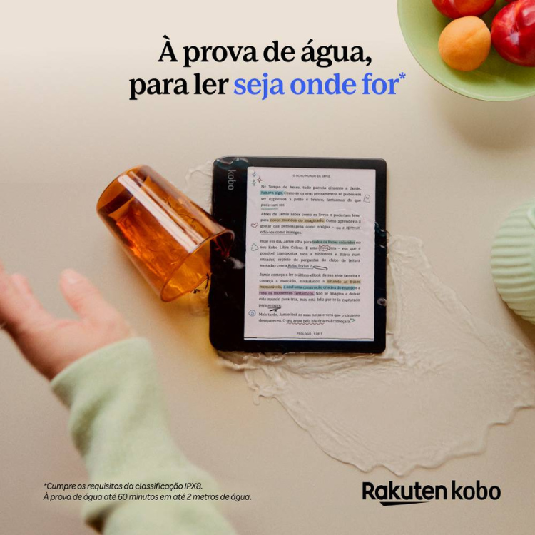 eReader Kobo Libra Colour 7 polegadas 32GB Wi-Fi Preto à prova de água