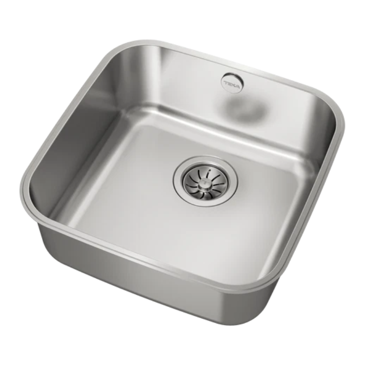 Lava-loiças Teka BE 40.40, inox, 1 bacia, para instalação sob tampo.