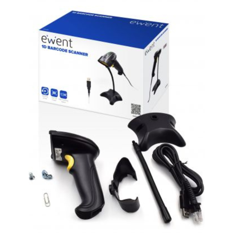 Leitor Código de Barras Ewent Laser 1D USB