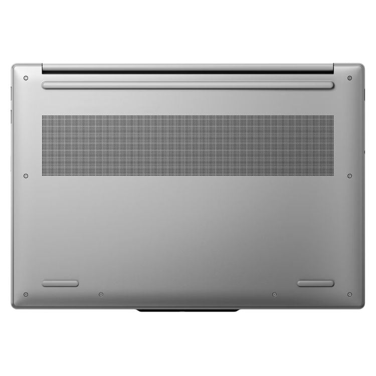 Portátil Lenovo IdeaPad Slim 5 cinzento virado para baixo, mostrando a parte de trás.