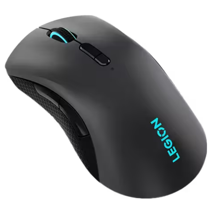 Black Lenovo Legion gaming mouse, 16000 DPI, with blue accents.
