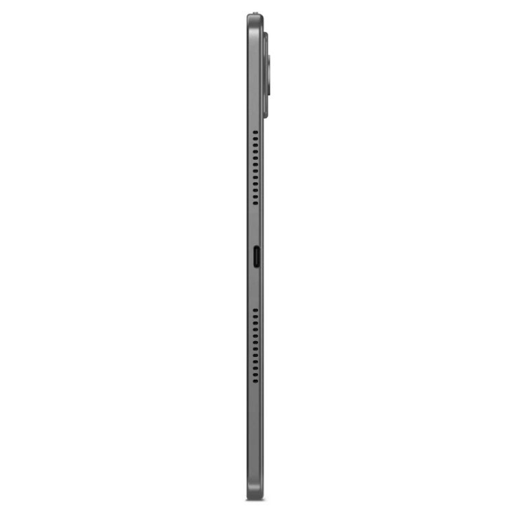Tablet Lenovo Tab Plus 12.1 cinzento lateral com furos para som e entrada USB.