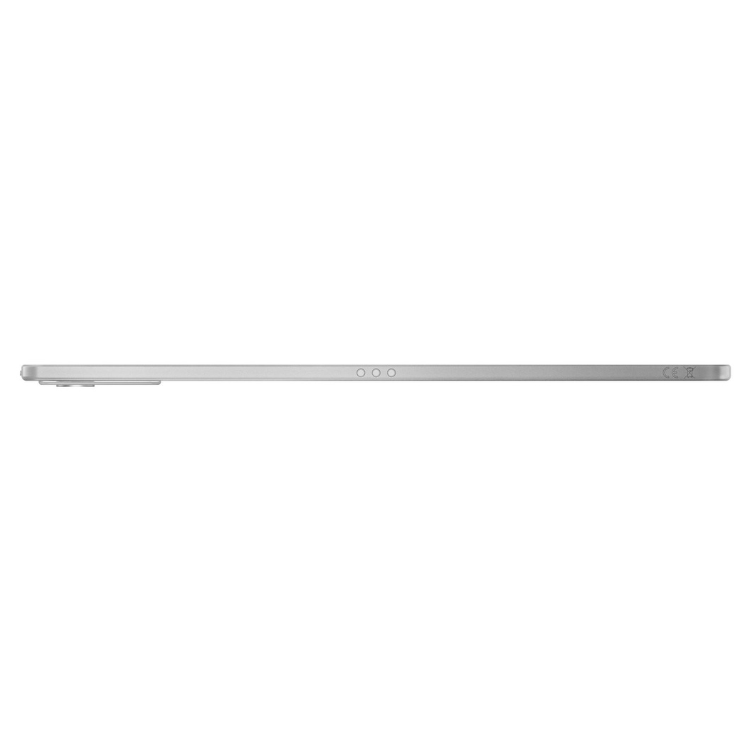 Tablet Lenovo cinzento, lateral, 12.1 polegadas.