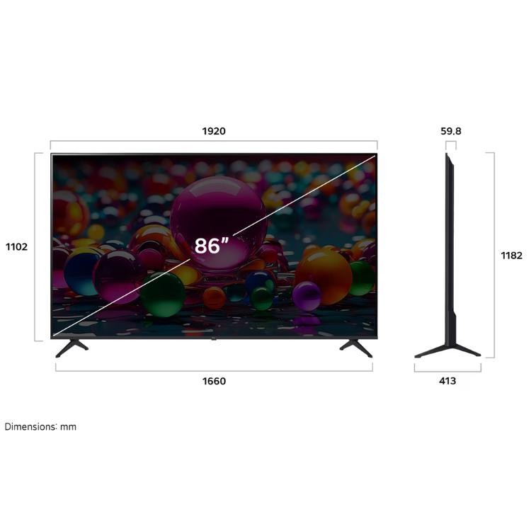 Televisão LG Série UA74 2025 Smart TV 4K LED 86"