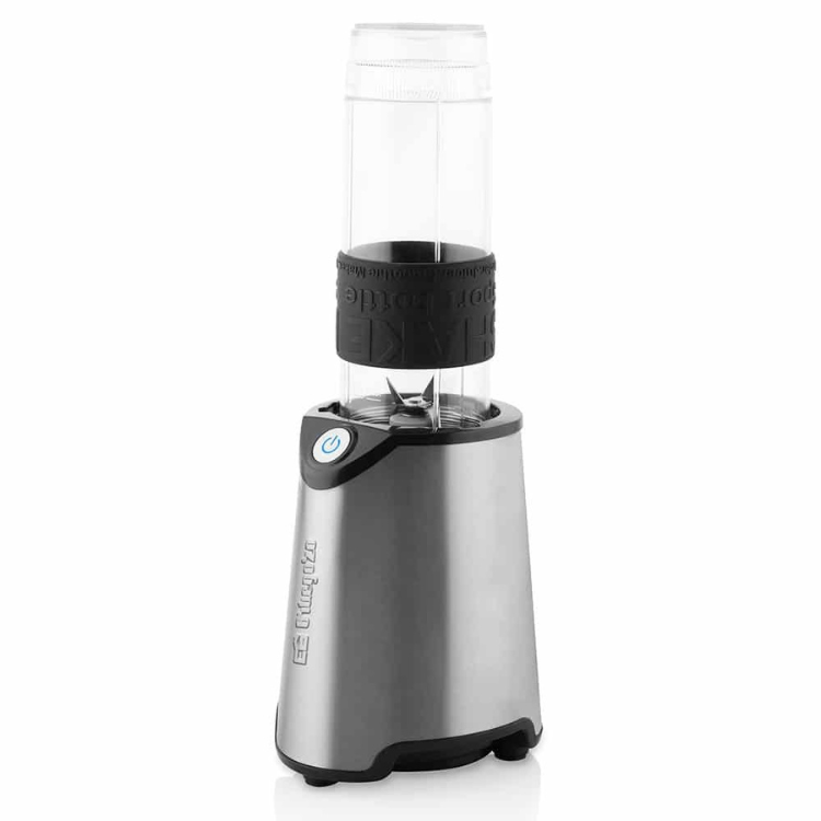 Orbegozo 0.57L 300W blender, silver and black, clear plastic container.