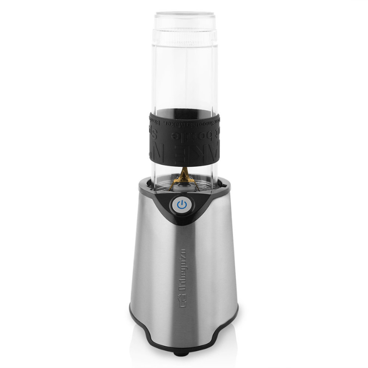 Orbegozo 0.57L 300W silver blender with clear plastic container and black base.