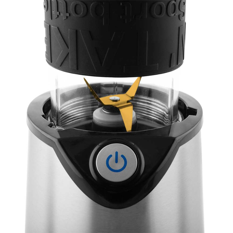 Orbegozo 0.57L 300W blender base with black lid and silver body.